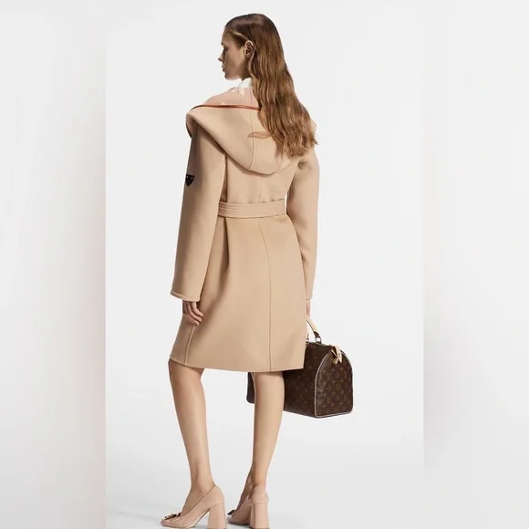Louis Vuitton Belted Double Face Hooded Wrap Coat - Picture 2 of 14